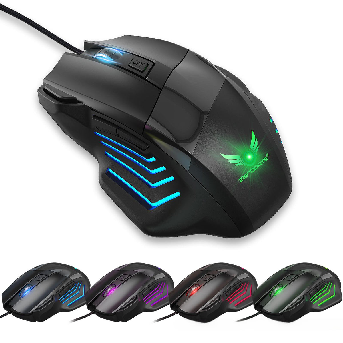 E-sports PUBG Game Mechanical Mouse 7-Button Colorful Breathing Light Desktop Computer Laptop Universal
