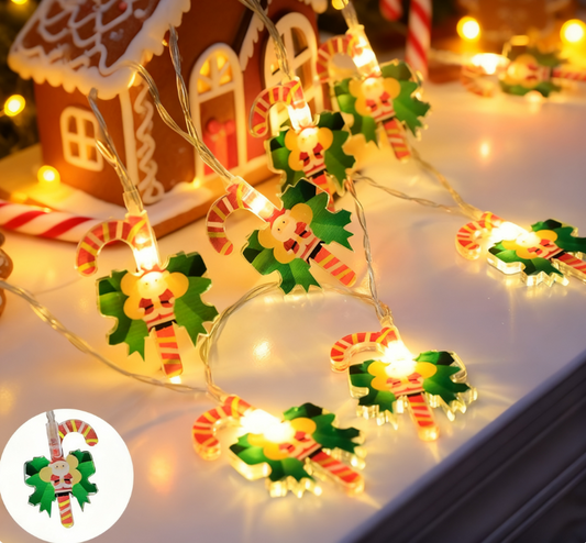Painted crutches Christmas lights LED string outdoor decorative ambient lights