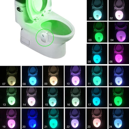 Bathroom Toilet Nightlight LED Body Motion Activated On/Off Seat Sensor Lamp 8/24Colors PIR Toilet Night Light lamp