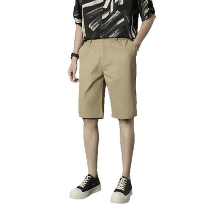 Summer thin white trendy five part casual trousers