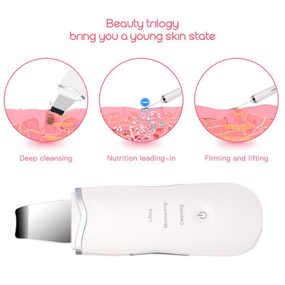 Professional Ultrasonic Facial Skin Scrubber Ion Deep Face Cleaning Peeling Rechargeable Skin Care Device Beauty Instrument 42
