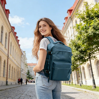 Ryanair Approved 40x20x25 Cabin Bag - Vacuum Compression Travel Backpack & 42x29x15 Storage Bag, Laptop Compartment