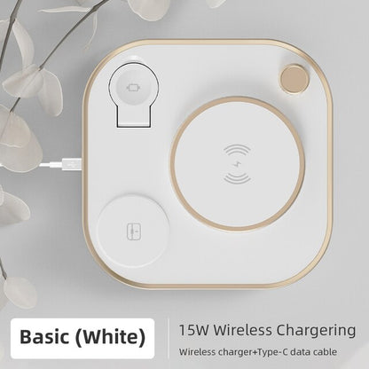 15w Fast 3 In 1 Wireless Charging for IPhone Phone Watch Earphone Modern Led Office Desk Lamp Wireless Charger Lamp