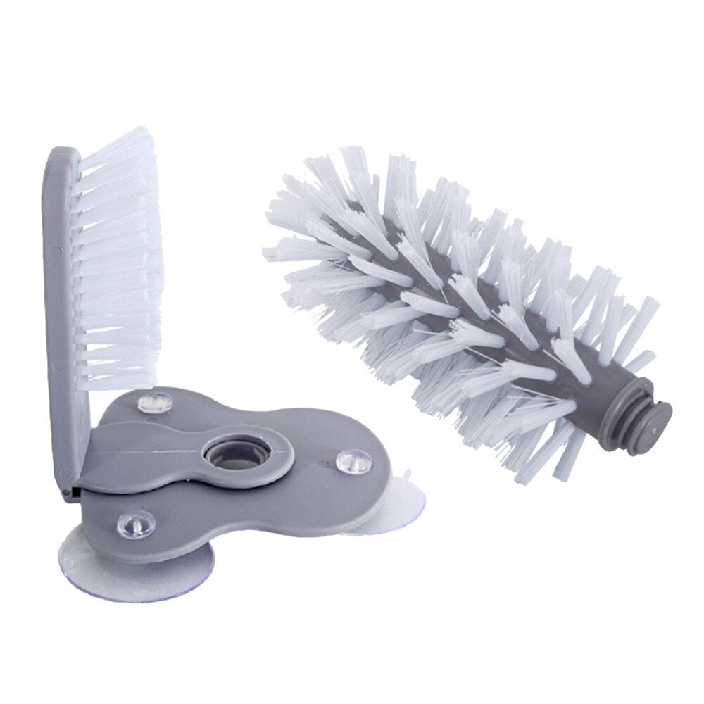 Glass Cup Cleaning Brush Suction Cup Wall Mounted Double Scrubber Rotate Wash Cup Brush Brosse de Nettoyage Glass Cup Brush