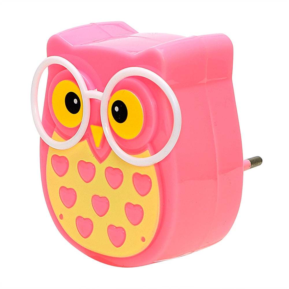 ITimo LED Night Light Energy Saving Socket Lamp Animal Nightlight Auto Light Control Sensor Lamp Owl EU Plug Indoor Lighting