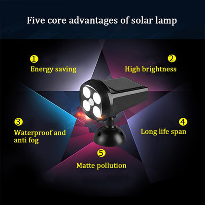 360 Degree Rotation Motion Sensor Corridor Solar Powered Energy Saving Yard Outdoor LED Spotlight Wall Mount Adjustable Garden