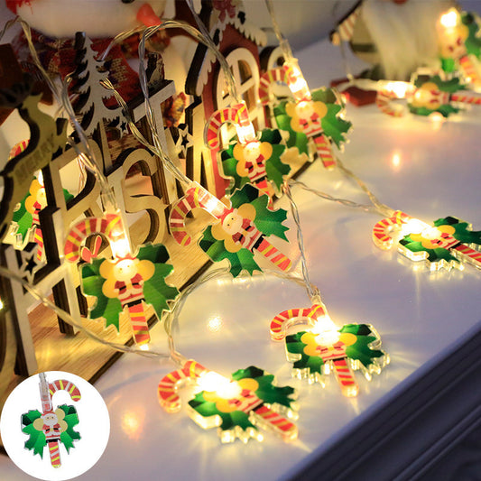 Painted crutches Christmas lights LED string outdoor decorative ambient lights