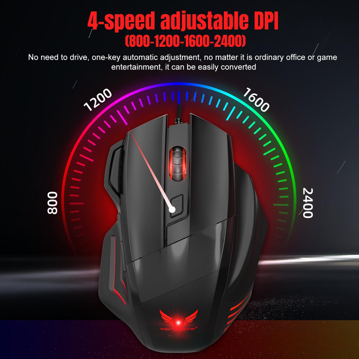 E-sports PUBG Game Mechanical Mouse 7-Button Colorful Breathing Light Desktop Computer Laptop Universal