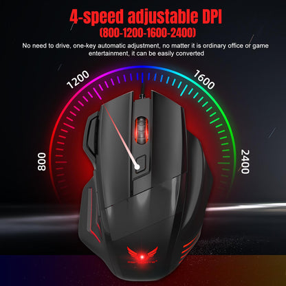 E-sports PUBG Game Mechanical Mouse 7-Button Colorful Breathing Light Desktop Computer Laptop Universal